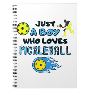Caderno Espiral Jogador Engraçado de Pickleball Apenas um Menino q