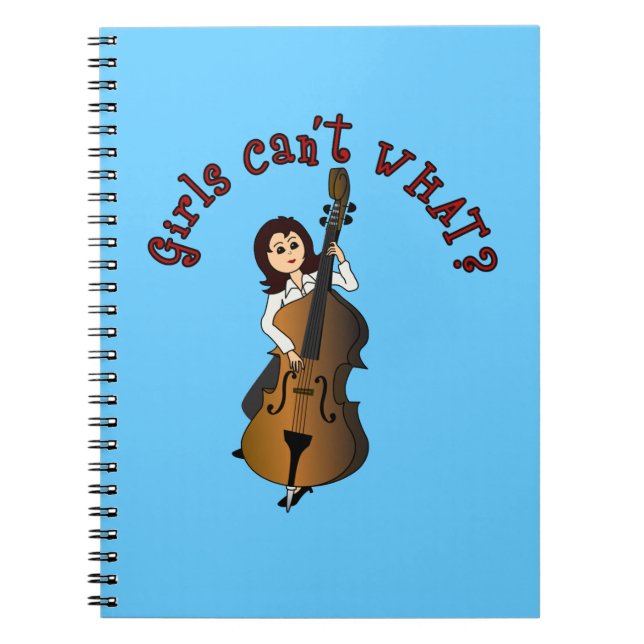 Caderno Espiral Jogadora de Baixo Dupla de String Direita (Frente)