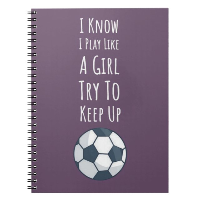 Caderno Espiral Jogadora De Futebol Rosa Oferece-Lhe Esportes (Frente)