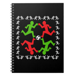 Caderno Espiral Jogadores de futebol correndo para o padrão da bol