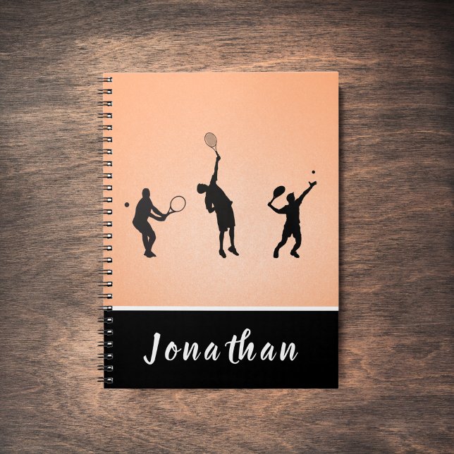 Caderno Espiral Jogadores de tênis Silhouettes Estilo Esportivo At (Criador carregado)