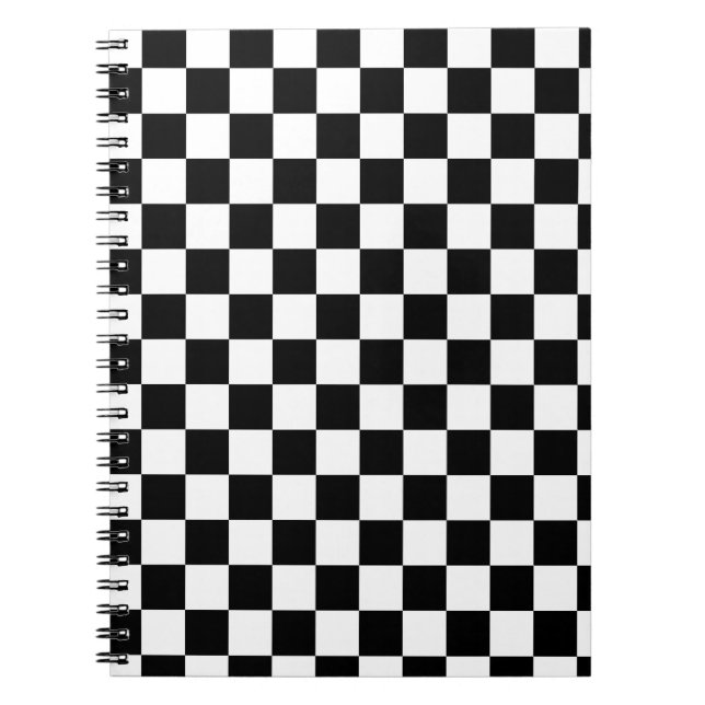 Caderno Espiral Jogadores de xadrez preto e branco (Frente)