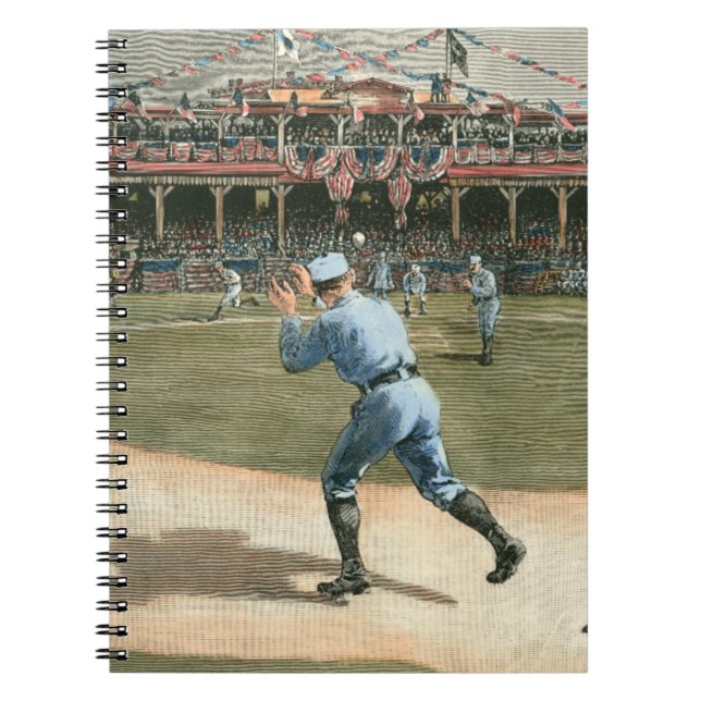 Caderno Espiral Jogo da Liga Nacional de Basebol de 1886 (Frente)