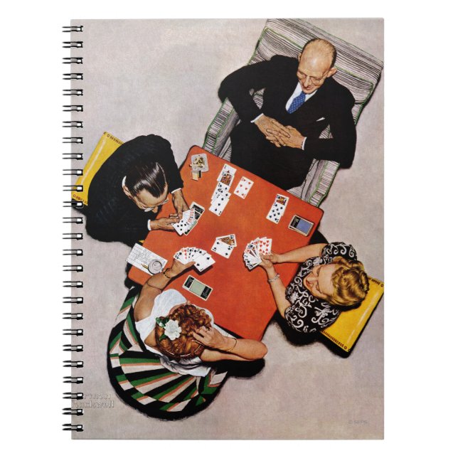 Caderno Espiral Jogo da ponte por Norman Rockwell (Frente)