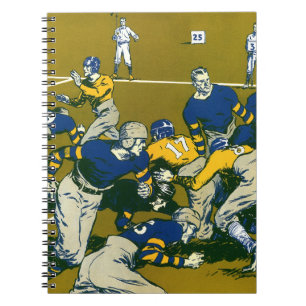 Caderno Espiral Jogo de Futebol Esportivo Vintage, Times Dourado v