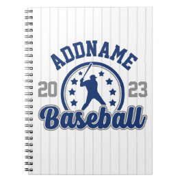 Caderno Espiral Jogo Jogador da Equipe Baseball de NOME Personaliz