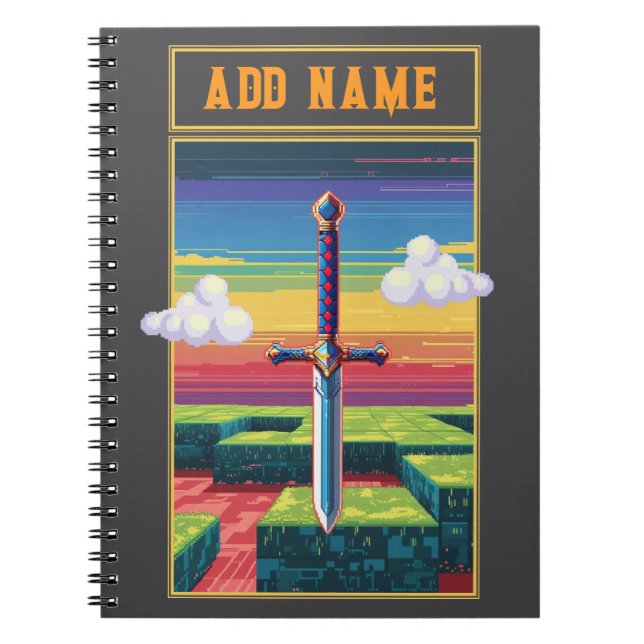 Caderno Espiral Jogos de Arte Pixel (Frente)
