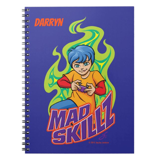 Caderno Espiral Jogos de Skillz Mad Personalizados (Frente)