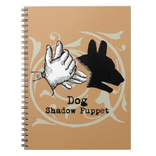 Caderno Espiral Jogos de Sombra de Fantoche de Mão de Cachorro Vin