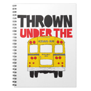 Caderno Espiral Jogue embaixo do ônibus escolar amarelo