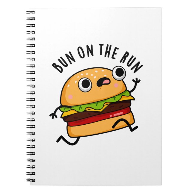 Caderno Espiral Jogue O Burger Pun Engraçado (Frente)