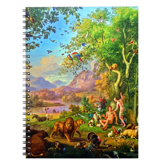 Caderno Espiral Johann Wenzel Peter Adam e Eve no Jardim do Éden (Frente)