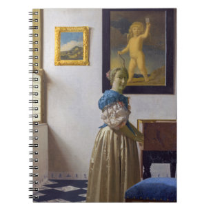 Caderno Espiral Johannes Vermeer - Dama de pé em uma Virgínia