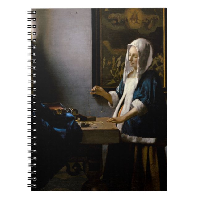 Caderno Espiral Johannes Vermeer - Mulher Equilibrando (Frente)