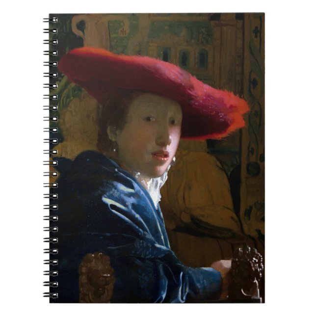 Caderno Espiral Johannes Vermeer - Rapariga com Chapéu Vermelho (Frente)