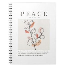 Caderno Espiral John 14:27 Paz Eu saio com você