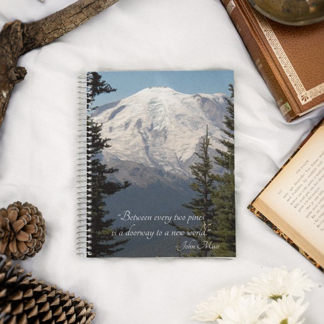 Caderno Espiral John Muir Quote Scenic Monte Rainier (In Situ)
