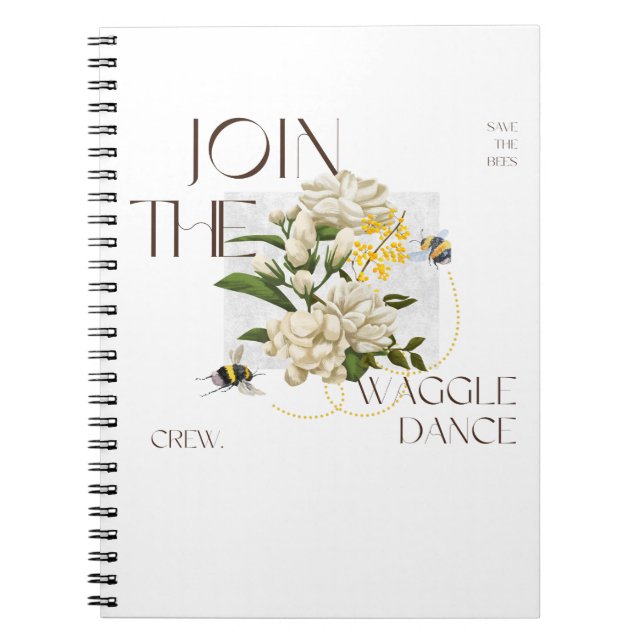 Caderno Espiral Join the Waggle Dance Crew: Elegant Bee & Jasmine  (Frente)