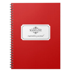 Caderno Espiral Jornal feito sob encomenda preto vermelho da