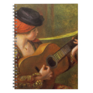 Caderno Espiral Jovem espanhola com guitarra por Pierre Renoir