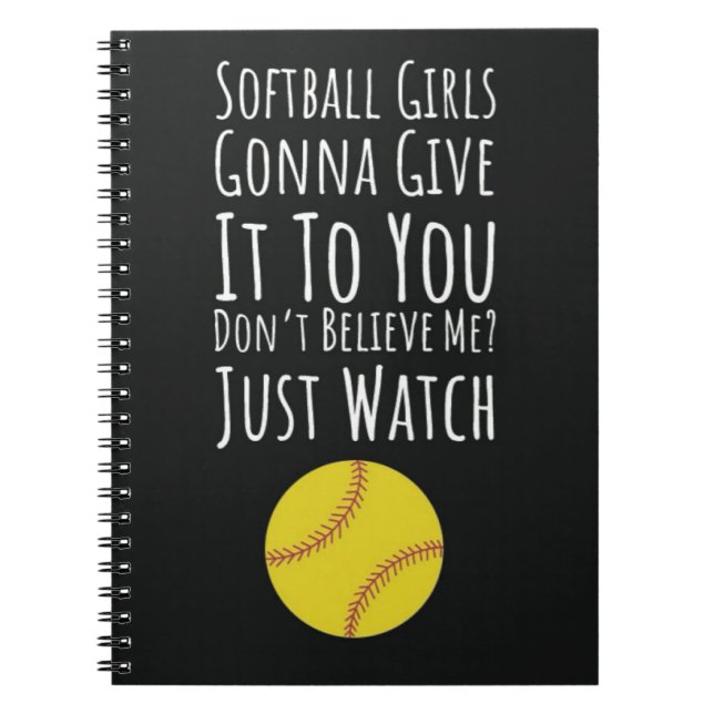 Caderno Espiral Jovens Bonitas De Softball Oferecem Presentes Para (Frente)