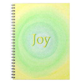 Caderno Espiral Joy, amarelo e verde letras amarelas e verdes mist