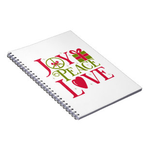 Caderno Espiral Joy Peace Love