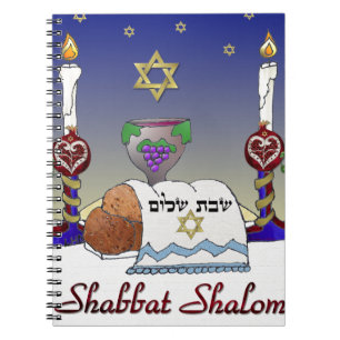 Caderno Espiral Judaica Shabbat Shalom Art Impressão
