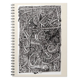 Caderno Espiral Junção Dis, desenho de tinta