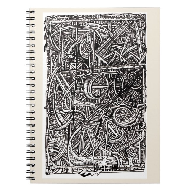 Caderno Espiral Junção Dis, desenho de tinta (Frente)