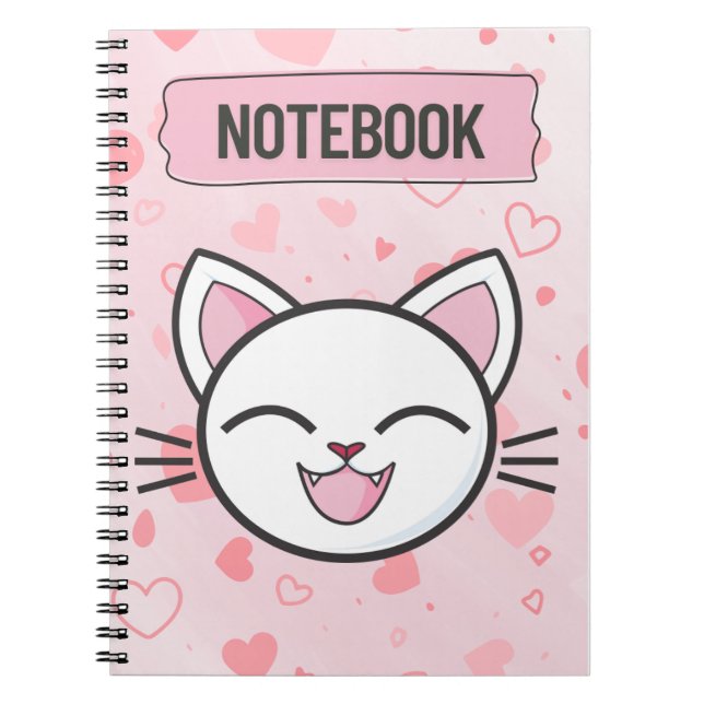 Caderno Espiral "Just a Girl Who Loves Cats – Cute Cat Notebook" (Frente)