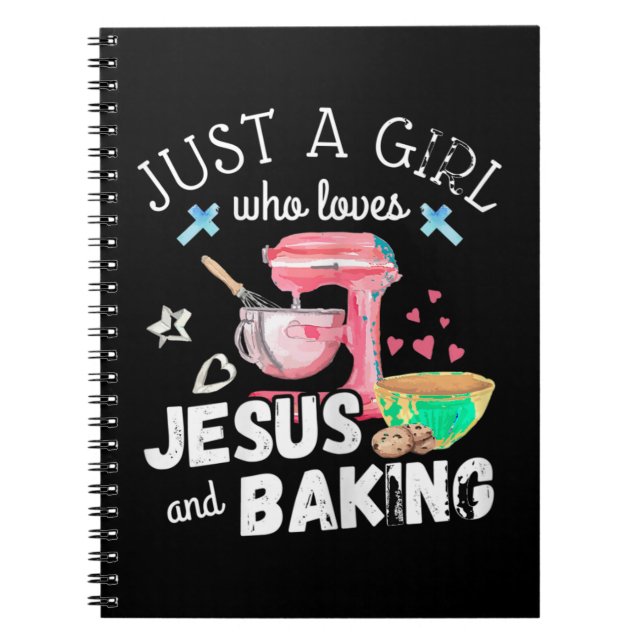 Caderno Espiral Just A Girl Who Loves Jesus And Baking - Funny Chr (Frente)