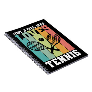 Caderno Espiral Just a girl who loves Tennis   Tennis Player Gifts