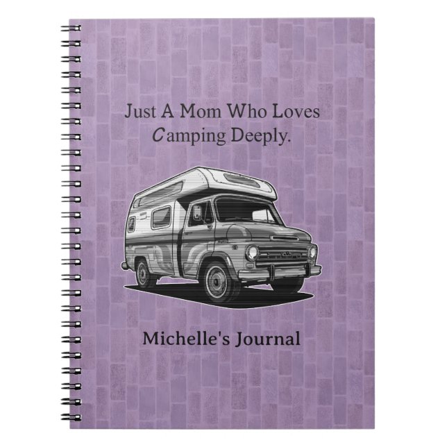 Caderno Espiral Just A Mom Who Loves Camping Deeply Outdoor Life (Frente)