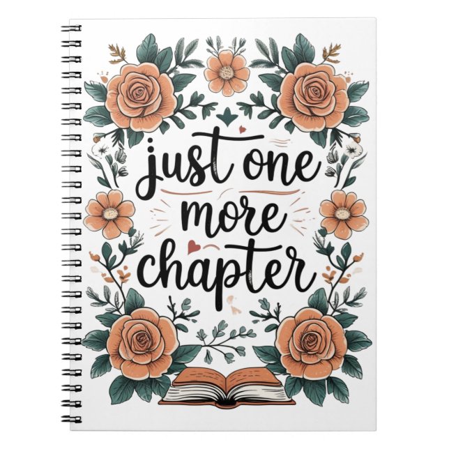 Caderno Espiral Just One More Chapter – Floral Book Lover (Frente)