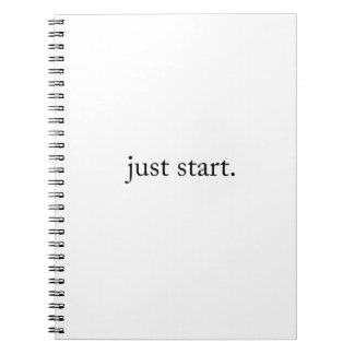 Caderno Espiral Just Start Inspiring Quote Spiral Photo Notebook