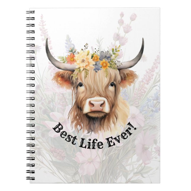 Caderno Espiral JW Highland Cow MELHOR VIDA JÁ (Frente)