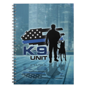 Caderno Espiral K-9 unidade - cão de polícia - Malinois