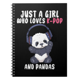 Caderno Espiral K Pop dá presentes garotas mulheres música Panda