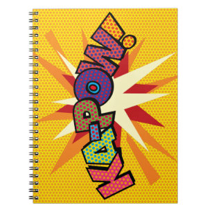 Caderno Espiral KA-POW Diversão Arte Pop Retro de Quadrinhos