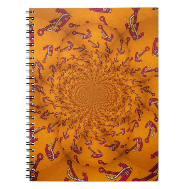 Caderno Espiral Kaleidoscope Anchor Impressão de Arte (Frente)