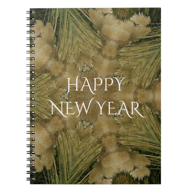 Caderno Espiral Kaleidoscope Design Star de Pampas Grass Green (Frente)