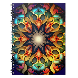 Caderno Espiral Kaleidoscope Mandala Flower Design- 23091