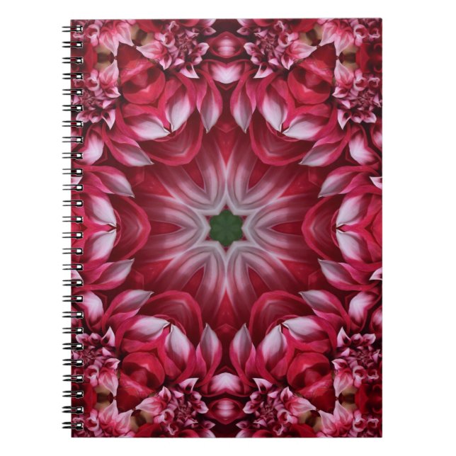 Caderno Espiral Kaleidoscópio Crimson Dahlia (Frente)