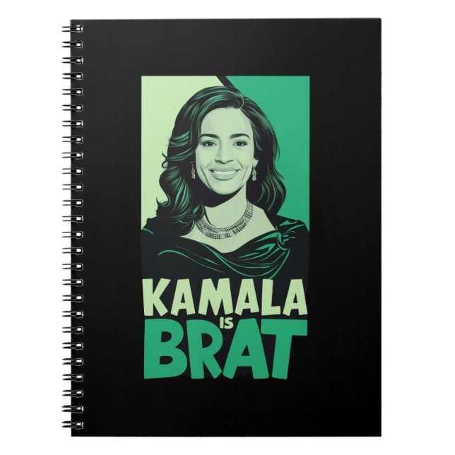Caderno Espiral Kamala é Brat Funny Sarcastic (Frente)
