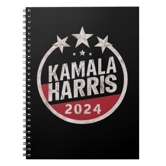 Caderno Espiral Kamala Harris 2024 Para Presidente Retro Eleição (Frente)