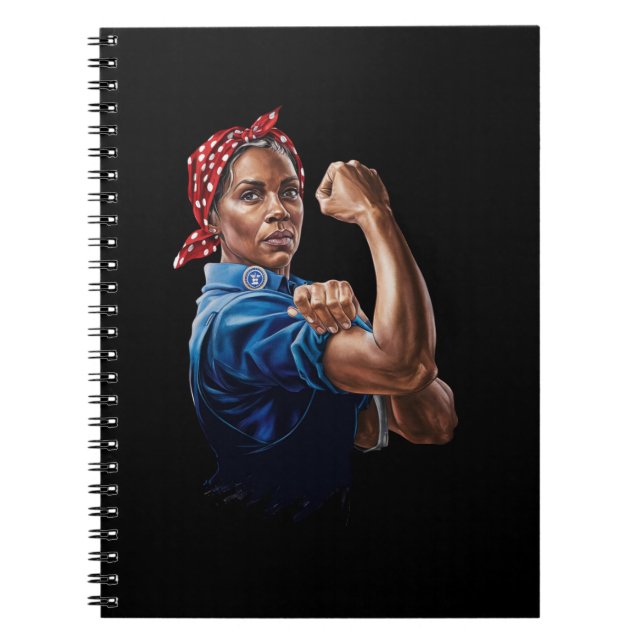 Caderno Espiral Kamala Harris 2024 Rosie The Riveter Chilless Cat (Frente)