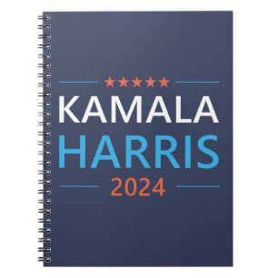 Caderno Espiral Kamala Harris para o Presidente 2024 Democrata