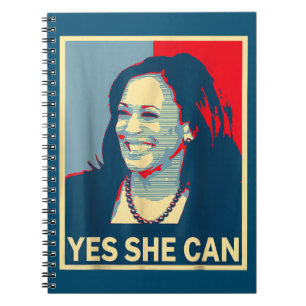 Caderno Espiral Kamala Harris SIM ELA PODE 2024 Eleição Presidente