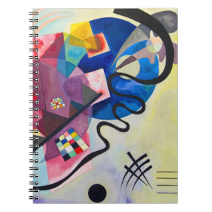 Caderno Espiral Kandinsky amarelo-vermelho-azul